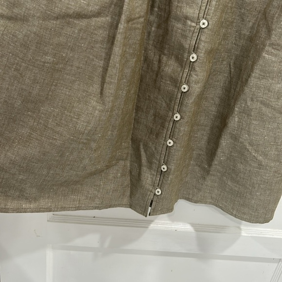 NWT Madewell Linen-Blend Alexandra Button-Front Mini Dress in Olive Branch - S - Picture 10 of 14